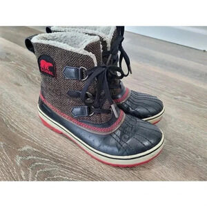 Sorel Tivoli Herringbone‎ Waterproof Winter Snow Duck Boots size 6.5 #5
